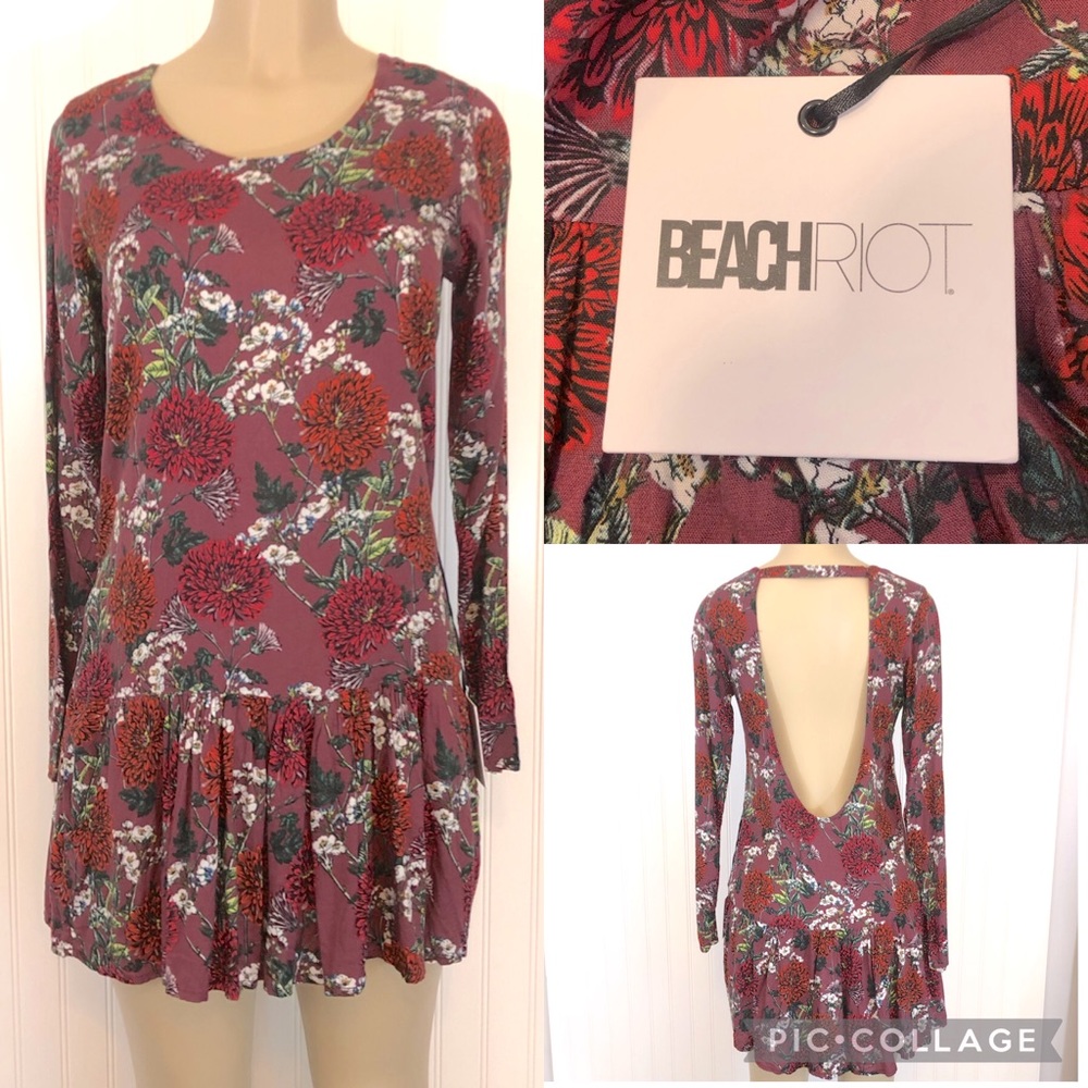 Beach Riot Floral Low Back Mini Lily Dress NWT Small